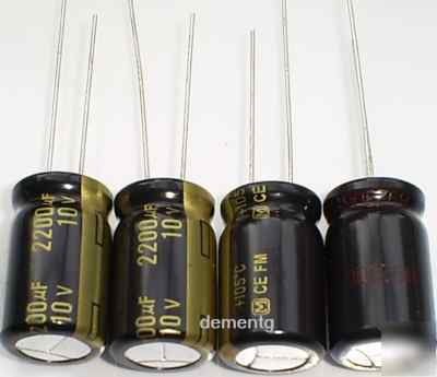 4X panasonic fm 2200UF 10V low-esr capacitors 105C 12MM