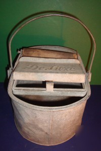 Antique vintage galvanized mop bucket patented deluxe