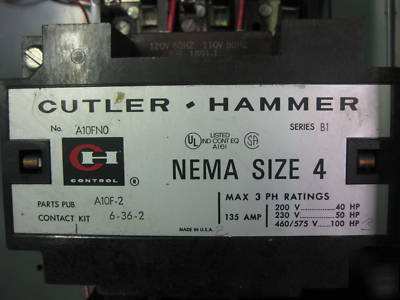 Cutler hammer size 4 combination starter breaker 150 a