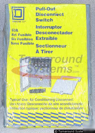 New square d UFP222R pull-out disconnects, lot of 3, 