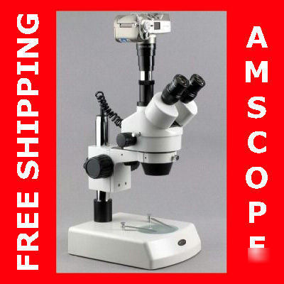 7X-90X trinocular stereo zoom microscope dual halogen