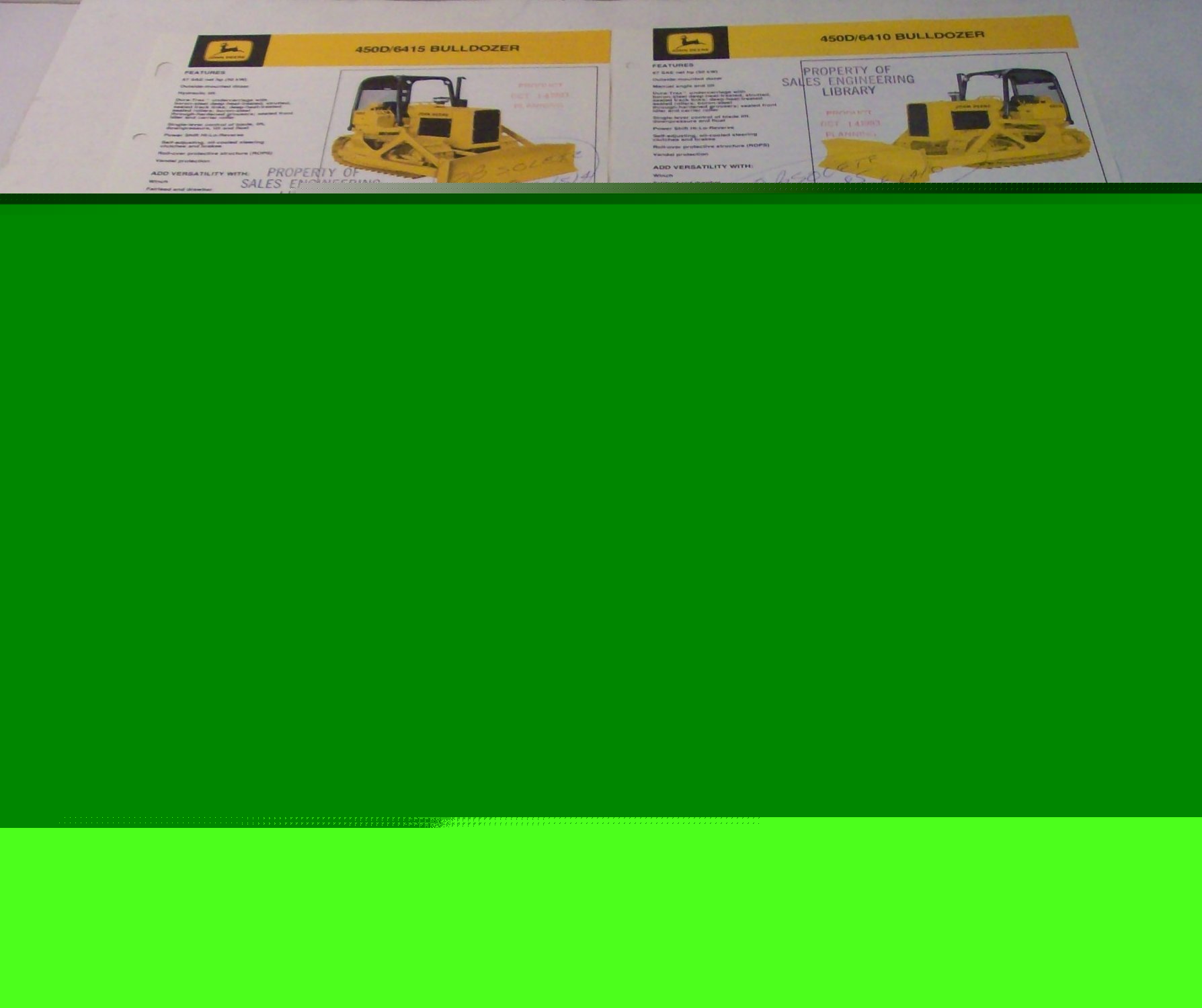 John deere 1984 bulldozer sales brochure lot