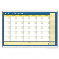 New 30-day wall planner, laminated, 32 x 21 1/2, blu...