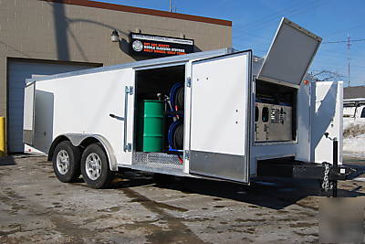 Pressure washer trailer, water recovery, recycling