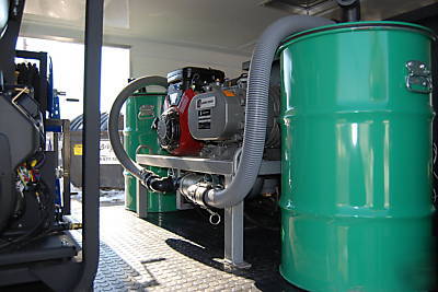 Pressure washer trailer, water recovery, recycling