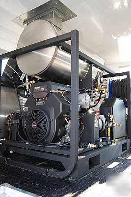 Pressure washer trailer, water recovery, recycling