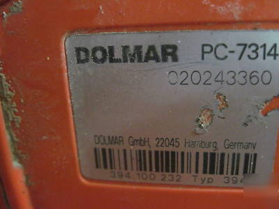 Dolmar pc-7314 gas powered concrete cut-off saw germany