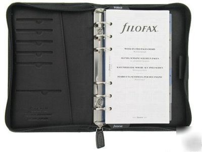 Filofax lyndhurst personal soft leather organiser black
