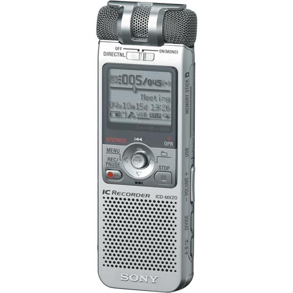 Sony icd-MX20DR9 digital voice recorder w/ dragon 9 vtp