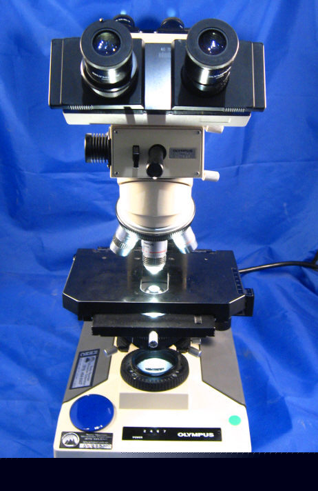 Olympus bhtu dual binocular microscope w/ extension
