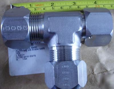New b&e aerospace stainless tee 1 inch compression ms