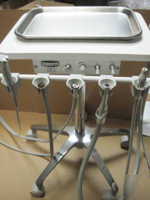 Veterinarian dental equipment 2 handpiece mobile cart