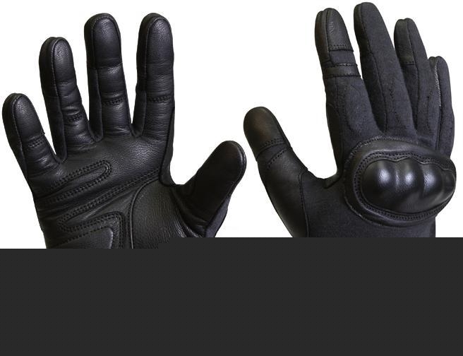 Black kevlar hand knuckle tactical gloves sm