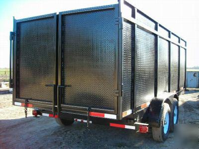 New 7'X16' x 6' scissor lift dump trailer, 14K gvwr