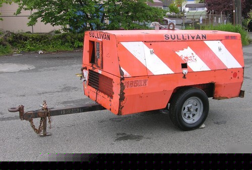 Sullivan D185Q5 air compressor 185 cfm deere diesel 