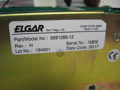 Elgar AT8000B power supply mainframe w/(4) 5691288-98