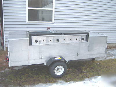 8X4 foot trailer with 8 burner grill 