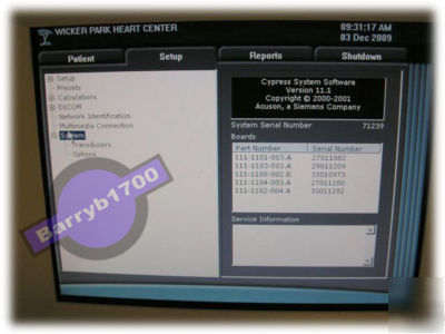 Acuson cypress portable ultrasound machine with 3V-2C