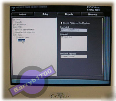 Acuson cypress portable ultrasound machine with 3V-2C