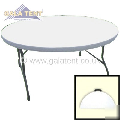Tables - 5FT round folding trestle table + carry case