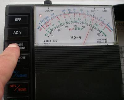 A w sperry insulation tester ohm meter model 3301