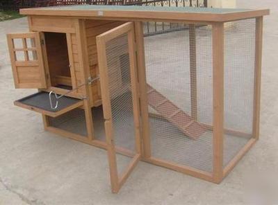 Chicken coop hen house poultry rabbit hutch cage 047AT