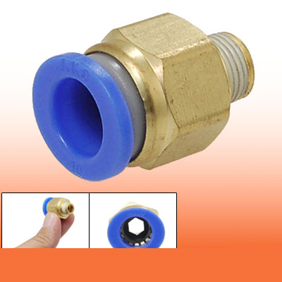 One touch push in straignt round male pneumatic fitting