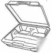 White hinged foam container