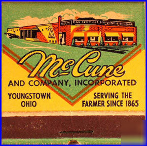 1940S mccune 21-feature match book--youngstown oh