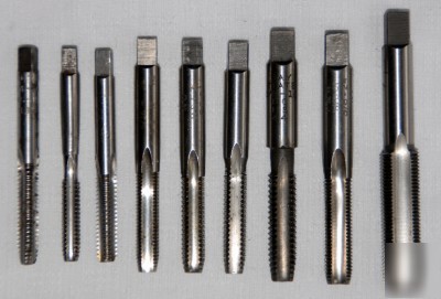 9 machine hand taps 1/4 - 1/2 hanson winter bros p & w