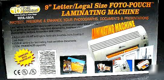 New 9 inch laminator letter/legal size hot & cold