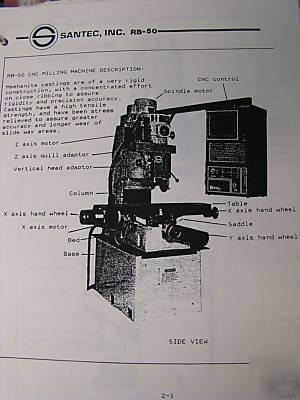 Santec rb-50 cnc bed 3 axis mill milling centroid