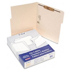 New manila folders with 1 bonded fastener, 1/3 cut t...