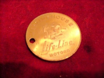 Vintage westinghouse life-line elect motors adv token