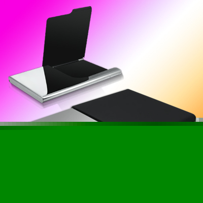Black & silvery steel holder case for business id card