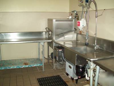 Hobart dishwasher with tables