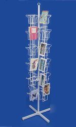 New brand greeting card rack 48 pockets white finish