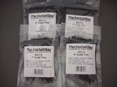 400PCS 4 inch zip ties, cable, wire, ties, install bay