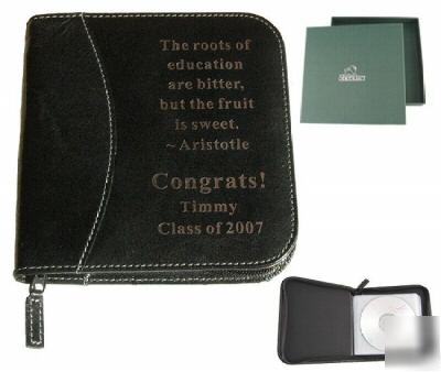 Personalized leather cd / dvd holder for father's day