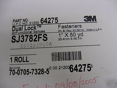 3M dual lock reclosable fastener 250 black,1 in x 50YDS