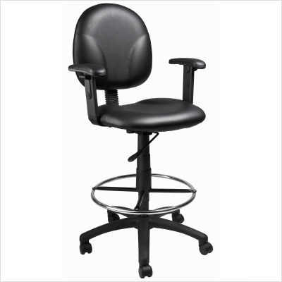 Boss office products drafting stool back foot black