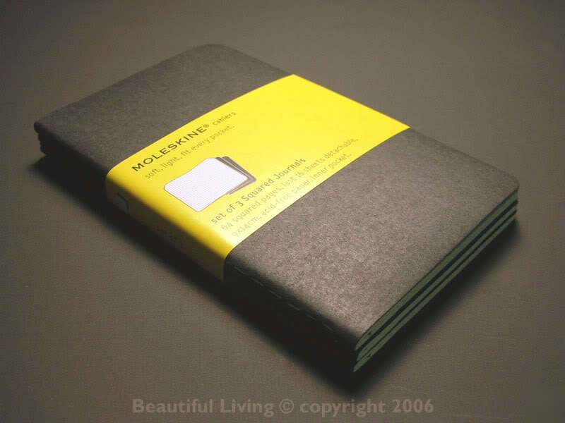 3 black moleskine cahier pocket squared notebook