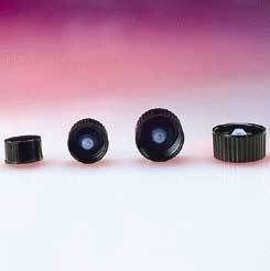Qorpak black phenolic screw caps, poly-seal : 5026/12