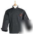 10 pearl button , black chef coat - size large- 402B
