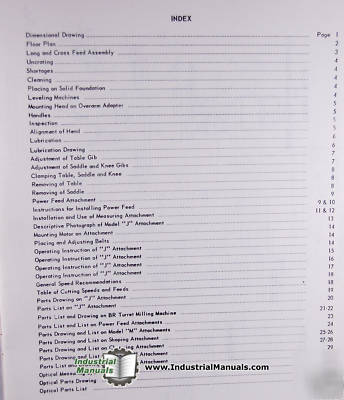 Bridgeport j-head operators manual & parts list (1966)