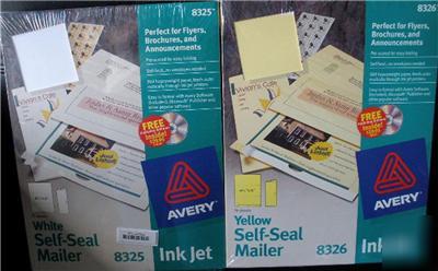 2 pkgs self-seal mailers-inkjet avery 8325/8326