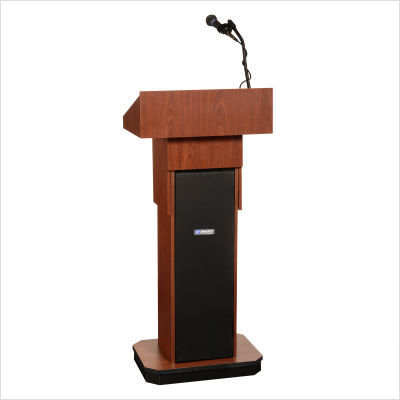 Executive sound column lectern finish: mahogany