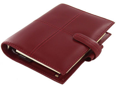 New filofax cross pocket organiser & inserts - red - 