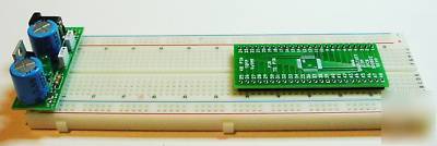 Tqfp lqfp 48 adptr to dip w 3.3V ps wall wart & brdbord