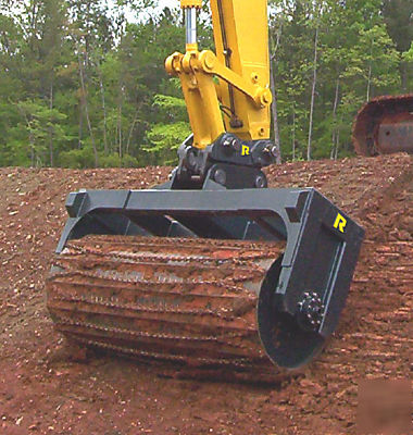 6' slope packer, compaction wheel, excavator